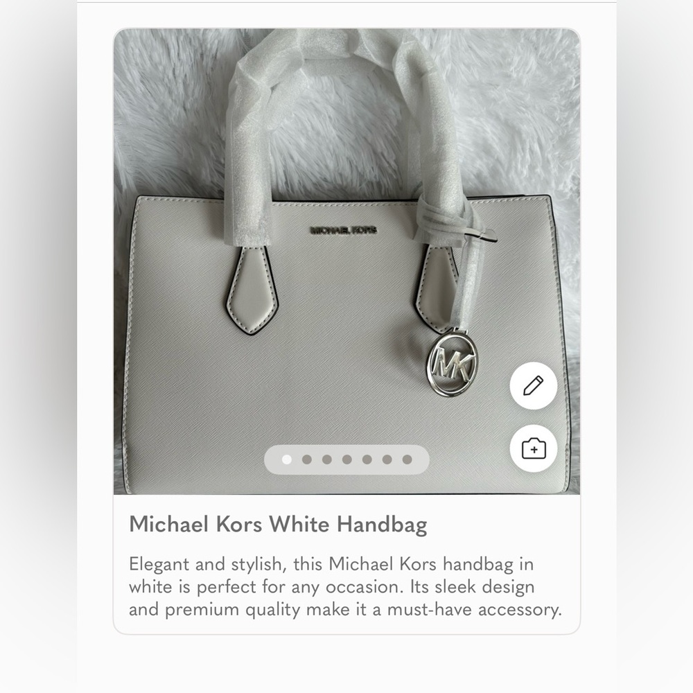 Michael Kors Cream Satchel with Silver Accents - Picture 7 of 7